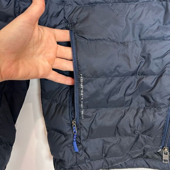 Ralph Lauren RLX Puffer Jacket Mens Medium Navy Blue Goose Down Puffer Full Zip - Picture 12 of 16